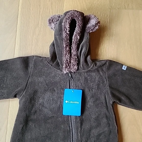 Columbia Cozy Brown Kids Footie - Picture 2 of 4